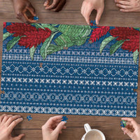 Women's Day Samoa Malu Tattoo Inspired Mix Teuila Puzzle Royal Blue