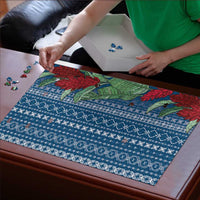 Women's Day Samoa Malu Tattoo Inspired Mix Teuila Puzzle Royal Blue