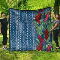 Women's Day Samoa Malu Tattoo Inspired Mix Teuila Quilt Royal Blue