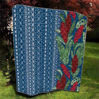 Women's Day Samoa Malu Tattoo Inspired Mix Teuila Quilt Royal Blue