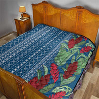 Women's Day Samoa Malu Tattoo Inspired Mix Teuila Quilt Royal Blue