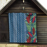 Women's Day Samoa Malu Tattoo Inspired Mix Teuila Quilt Royal Blue