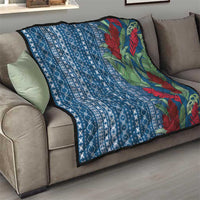 Women's Day Samoa Malu Tattoo Inspired Mix Teuila Quilt Royal Blue