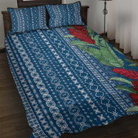 Women's Day Samoa Malu Tattoo Inspired Mix Teuila Quilt Bed Set Royal Blue