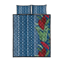 Women's Day Samoa Malu Tattoo Inspired Mix Teuila Quilt Bed Set Royal Blue