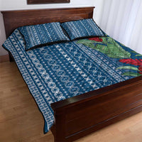 Women's Day Samoa Malu Tattoo Inspired Mix Teuila Quilt Bed Set Royal Blue
