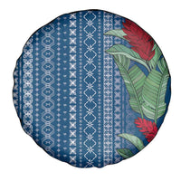 Women's Day Samoa Malu Tattoo Inspired Mix Teuila Spare Tire Cover Royal Blue
