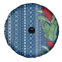 Women's Day Samoa Malu Tattoo Inspired Mix Teuila Spare Tire Cover Royal Blue