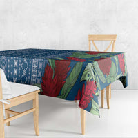 Women's Day Samoa Malu Tattoo Inspired Mix Teuila Tablecloth Royal Blue