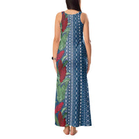 Women's Day Samoa Malu Tattoo Inspired Mix Teuila Tank Maxi Dress Royal Blue