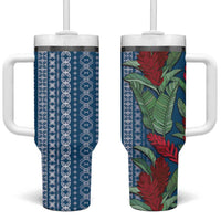 Women's Day Samoa Malu Tattoo Inspired Mix Teuila Tumbler With Handle Royal Blue