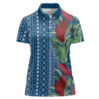 Women's Day Samoa Malu Tattoo Inspired Mix Teuila Women Polo Shirt Royal Blue