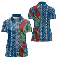 Women's Day Samoa Malu Tattoo Inspired Mix Teuila Women Polo Shirt Royal Blue