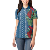 Women's Day Samoa Malu Tattoo Inspired Mix Teuila Women Polo Shirt Royal Blue