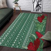 Women's Day Samoa Malu Tattoo Inspired Mix Teuila Area Rug Sage Green