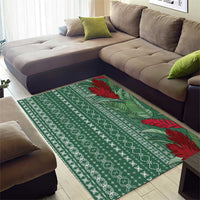 Women's Day Samoa Malu Tattoo Inspired Mix Teuila Area Rug Sage Green