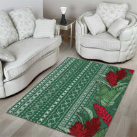 Women's Day Samoa Malu Tattoo Inspired Mix Teuila Area Rug Sage Green