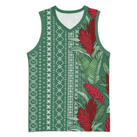 Women's Day Samoa Malu Tattoo Inspired Mix Teuila Basketball Jersey Sage Green