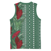 Women's Day Samoa Malu Tattoo Inspired Mix Teuila Basketball Jersey Sage Green