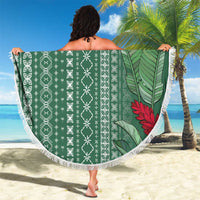 Women's Day Samoa Malu Tattoo Inspired Mix Teuila Beach Blanket Sage Green