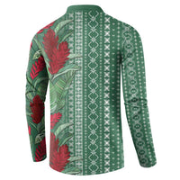 Women's Day Samoa Malu Tattoo Inspired Mix Teuila Button Sweatshirt Sage Green