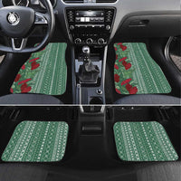 Women's Day Samoa Malu Tattoo Inspired Mix Teuila Car Mats Sage Green