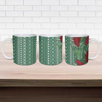 Women's Day Samoa Malu Tattoo Inspired Mix Teuila Ceramic Mug Sage Green