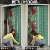 Women's Day Samoa Malu Tattoo Inspired Mix Teuila Door Cover Sage Green