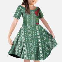 Women's Day Samoa Malu Tattoo Inspired Mix Teuila Family Matching Puletasi and Hawaiian Shirt Sage Green