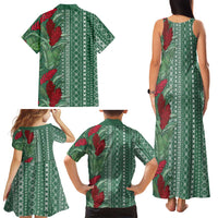 Women's Day Samoa Malu Tattoo Inspired Mix Teuila Family Matching Tank Maxi Dress and Hawaiian Shirt Sage Green