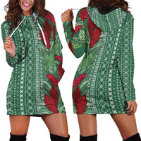 Women's Day Samoa Malu Tattoo Inspired Mix Teuila Hoodie Dress Sage Green