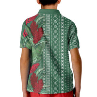 Women's Day Samoa Malu Tattoo Inspired Mix Teuila Kid Polo Shirt Sage Green