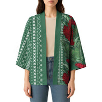 Women's Day Samoa Malu Tattoo Inspired Mix Teuila Kimono Sage Green