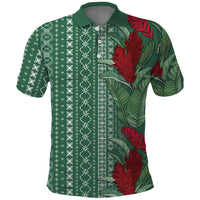 Women's Day Samoa Malu Tattoo Inspired Mix Teuila Polo Shirt Sage Green