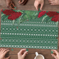 Women's Day Samoa Malu Tattoo Inspired Mix Teuila Puzzle Sage Green