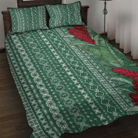 Women's Day Samoa Malu Tattoo Inspired Mix Teuila Quilt Bed Set Sage Green