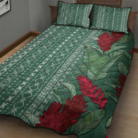 Women's Day Samoa Malu Tattoo Inspired Mix Teuila Quilt Bed Set Sage Green
