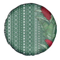 Women's Day Samoa Malu Tattoo Inspired Mix Teuila Spare Tire Cover Sage Green