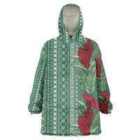 Women's Day Samoa Malu Tattoo Inspired Mix Teuila Wearable Blanket Hoodie Sage Green