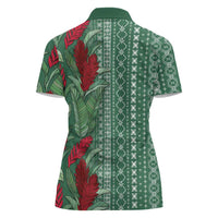 Women's Day Samoa Malu Tattoo Inspired Mix Teuila Women Polo Shirt Sage Green
