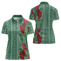 Women's Day Samoa Malu Tattoo Inspired Mix Teuila Women Polo Shirt Sage Green