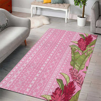 Women's Day Samoa Malu Tattoo Inspired Mix Teuila Area Rug Rose Pink