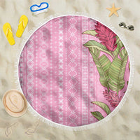 Women's Day Samoa Malu Tattoo Inspired Mix Teuila Beach Blanket Rose Pink