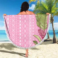 Women's Day Samoa Malu Tattoo Inspired Mix Teuila Beach Blanket Rose Pink