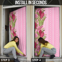 Women's Day Samoa Malu Tattoo Inspired Mix Teuila Door Cover Rose Pink