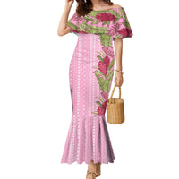 Women's Day Samoa Malu Tattoo Inspired Mix Teuila Family Matching Mermaid Dress and Hawaiian Shirt Rose Pink