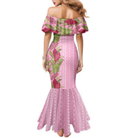 Women's Day Samoa Malu Tattoo Inspired Mix Teuila Family Matching Mermaid Dress and Hawaiian Shirt Rose Pink