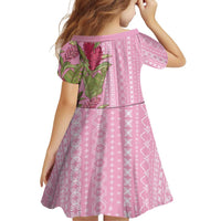 Women's Day Samoa Malu Tattoo Inspired Mix Teuila Family Matching Short Sleeve Bodycon Dress and Hawaiian Shirt Rose Pink