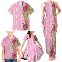Women's Day Samoa Malu Tattoo Inspired Mix Teuila Family Matching Tank Maxi Dress and Hawaiian Shirt Rose Pink