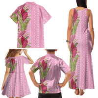 Women's Day Samoa Malu Tattoo Inspired Mix Teuila Family Matching Tank Maxi Dress and Hawaiian Shirt Rose Pink
